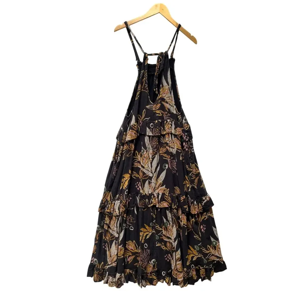 Free People Anita Botanical-Print Maxi Dress Size S